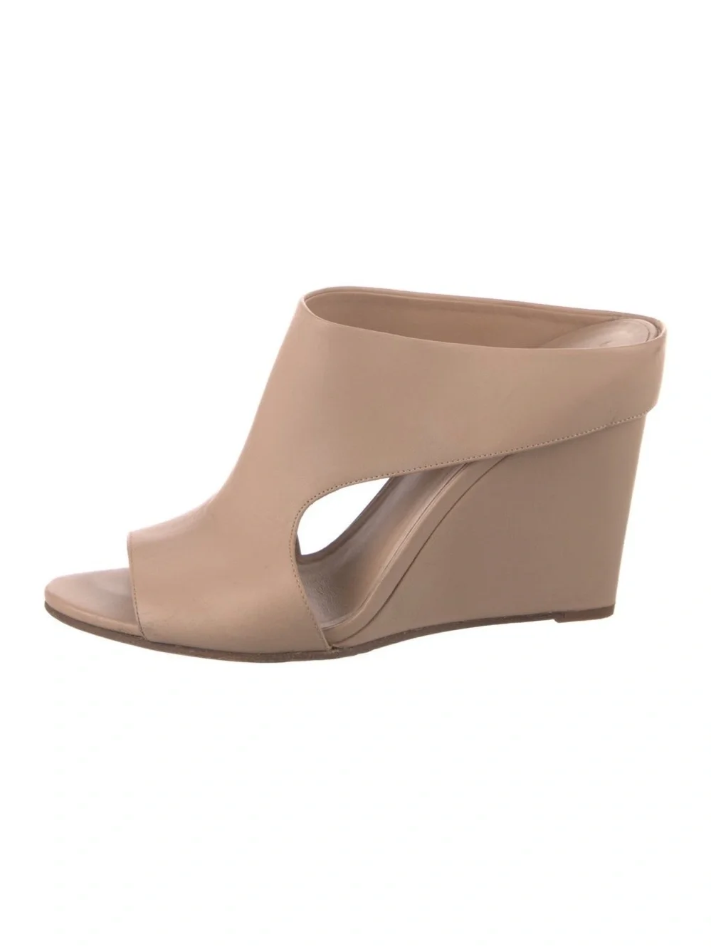 Vince Taupe Open-Toe Wedge Mule